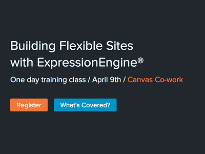 ExpressionEngine Day Class eecms expressionengine workshop
