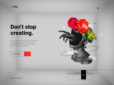 Creative Team Landing Page Concept art black white clean composition creative design direction illustration landing landing page photoshop photoshop art purpose ui ui design uiux web web design webdesign website design