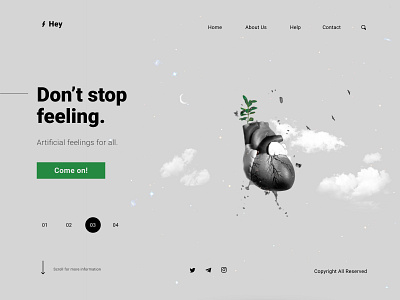 Emotion Landing Page Concept abstract abstract art composition concept art creative digital emotion feeling illustration illustrator landing landing page landing page ui page ui ux web website website concept