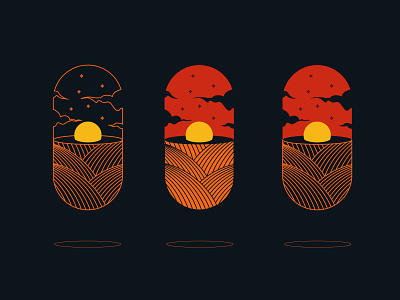 Sunset Capsule abstract capsule composition creative design digital illustration illustraion illustration illustrations illustrator minimalism minimalist minimalist logo orange sun sunset ui vector vector illustration vectorart