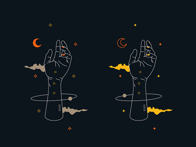 Space Hand abstract aesthetic aesthetics clouds hands illustration illustrations ilustrator minimal moon space spaced spacedchallenge stars surreal surreal art uidesign vaporwave
