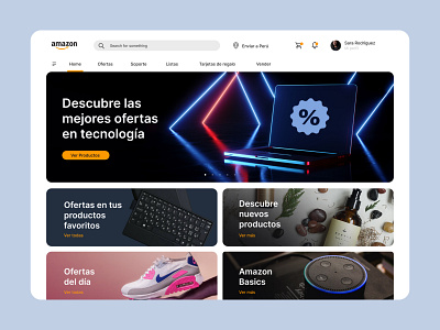 Amazon Home Concept ecommerce eshop home landing shopsite ui