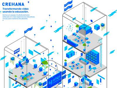 CREHANA 4 años #CreceCrehana art corporate creative design direction drawing illustration illustrator