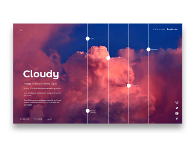 Cloudy | Landing Page aesthetic app application application ui clean clean app clean design clean ui cleaning cloud landingpage tumblr ui ui design uidesign uiux user interaction user interface ux white