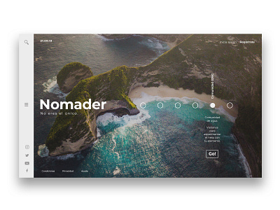 Nomader | Landing Page clean clean design clean resume clean ui element elements gotham landingpage minimal nomader scroll travel traveller typography ui ui ux ui design uidesign uiux white