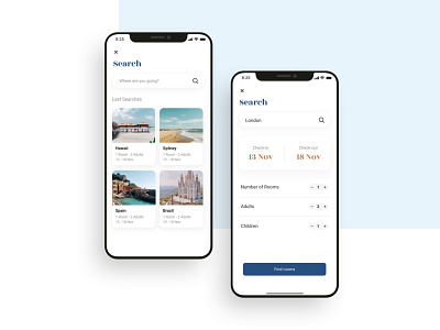 Hotel booking mobile app search