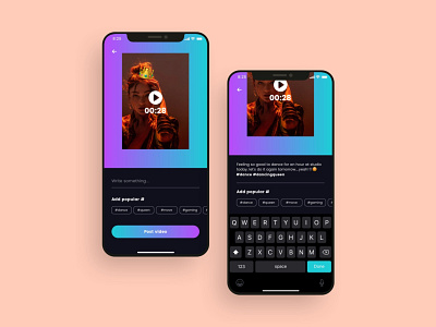 Upload video post UI design