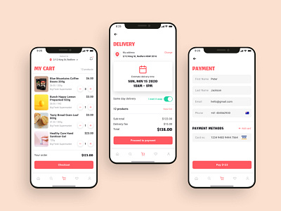 Food delivery orders checkout UI design adobe xd app designer app screens checkout delivery app figma food app food delivery app grocery app mobile mobile app mobile app ui design sketchapp ui ui design ui kit ui ux design 应用 应用界面 设计