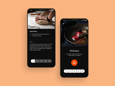 Food recipe screen UI design