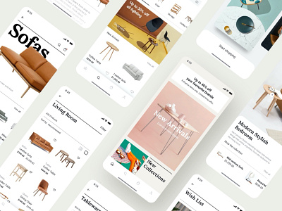 Ecommerce app screens UI design