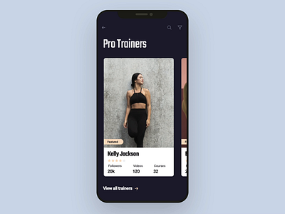 Trainer profile UI animation adobe xd figma fitness fitness app mobile mobile app mobile app ui design sketchapp ui ui animation ui kit ui motion ui ux design workout app 应用 应用界面 设计