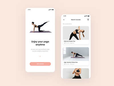 Yoga courses UI design adobe xd figma fitness fitness app meditation app mobile mobile app sketchapp ui ui kit ui ux design workout app yoga app 应用 应用界面 设计