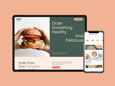 Food Delivery App Landing Page adobe xd delivery app figma food app ui food delivery app landing page design landing page ui mobile app ui design sketchapp ui design ui kit ui ux design web ui design website design 应用 应用界面 设计