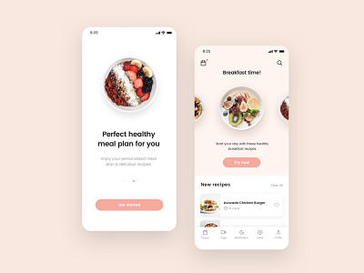 Healthy meal plan UI design adobe xd figma fitness fitness app meditation app mobile mobile app mobile app ui design sketchapp ui ui design ui kit ui ux design workout app yoga app 应用 应用界面 设计