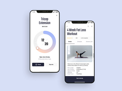 Fitness course screen UI design