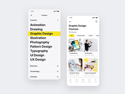 Online course category UI design app templates category app education app figma learning app mobile app mobile app ui design online learning sketchapp ui design ui kit ui ux design 应用 应用界面 设计