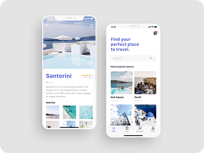 Travel app UI design