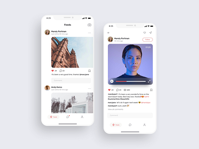 Social feeds UI design