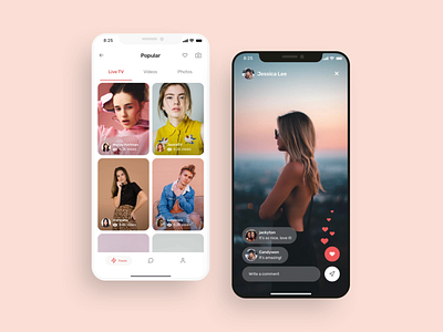 Social Media App Live TV UI Design