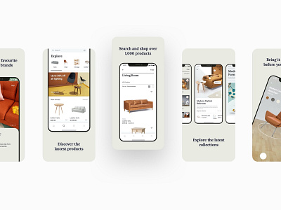 Shopping mobile app screenshots UI design adobe xd app design app screens augmented reality ecommerce figma ios app mobile mobile app screenshots shopping app sketchapp ui ui design ui kit ui ux design 应用 应用界面 设计