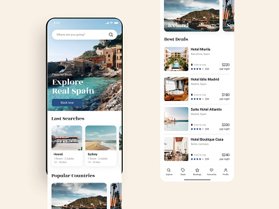 Travel mobile app UI design