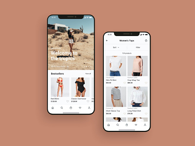 Fashion shopping mobile app UI design