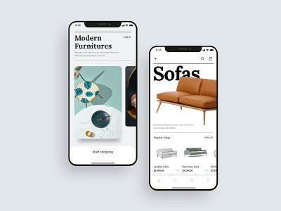 Ecommerce shopping mobile app UI design