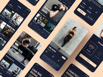 Fitness workout mobile app UI design adobe xd app design app designer app screens figma fitness fitness app mobile mobile app mobile app ui design sketchapp ui ui design ui kit ui ux design workout app 应用 应用界面 设计