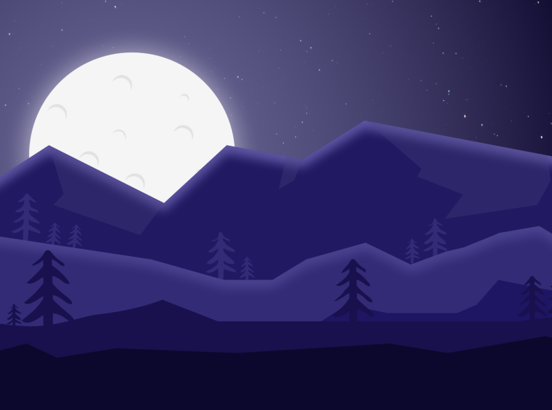 Full Moon in the Mountains by Belinda Hui on Dribbble