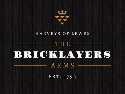 The Bricklayers Arms logo black golden logo pub white