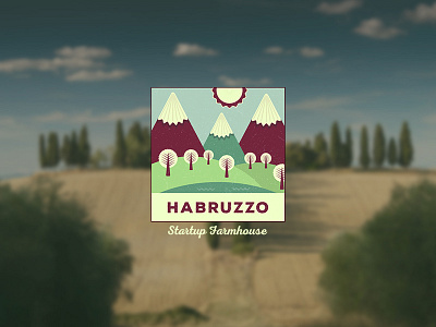 Habruzzo - Logo Design abruzzo design flat hill illustration logo logo design minimal mountain startup sun tree