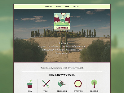 Habruzzo - Website design flat incubator minimal nature one page startup ui web webdesign website