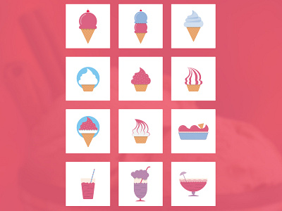 Yoice - Illustration Design design flat ice cream icons illustration milkshake minimal sweets yogurt