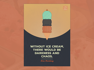 The Ice Cream - Grunge Poster cream dark darkness flat grunge ice cream icon illustration minimal moon texture vintage