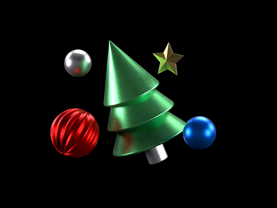 Christmas Animation 2020 3d animation c4d christmas christmas tree holidays illustration octane ornaments render star
