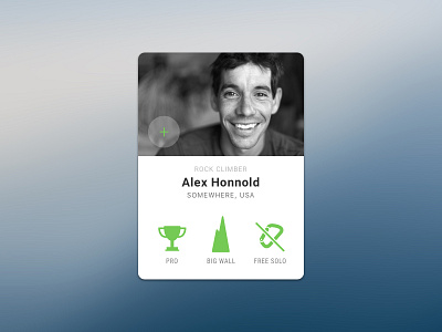 User Profile app card clean climber climbing daily100 dailyui minimal outdoors profile card user user profile
