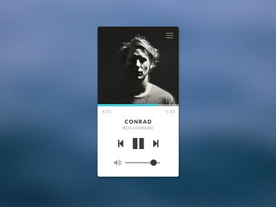 Music Player album view ben howard clean daily100 dailyui dailyui100 minimal music music player