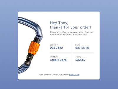 Email Receipt climbing daily100 dailyui dailyui100 email email receipt minimal order receipt order summary product receipt receipt