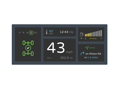 Car Interface 034 auto automotive car dashboard car interface daily100 dailyui dailyui100 dash driving speedometer ui