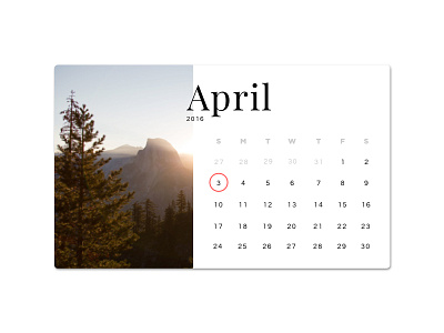 Calendar 038 april calendar clean daily100 dailyui dailyui100 date minimal month photo