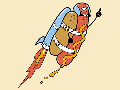 The Fastest Food fast food fun hotdog jetpack rocket threadless