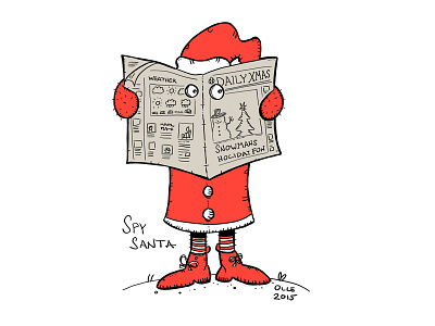 Spy Santa christmas drawing illustration santa santa project