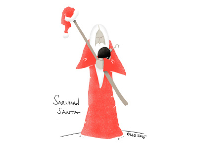 Saruman Santa cartoon drawing illustration practise santa saruman