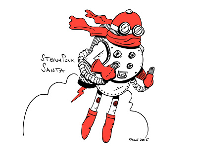 Steampunk Santa drawing illustration practise santa project