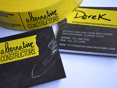 Business Card Design | Alternative Constructors branding business card business cards construction graphic design identity print design