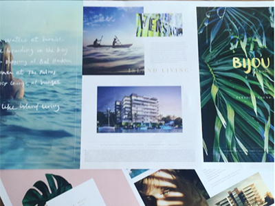 Marketing Collateral | Bijou brandingagency brochure green lifestyle marketingcollateral ocean pastel printcollateral printdesign realestate realestatebranding tropical