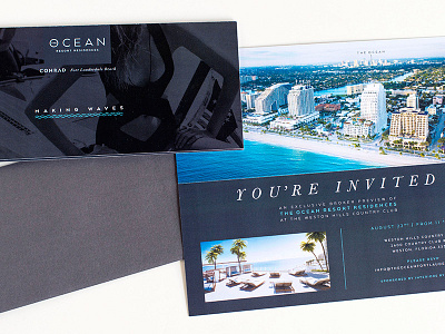 Ocean Mailer beach blue direct mail graphic design gray lifestyle marketing collateral ocean print advertising print collateral print design real estate marketing