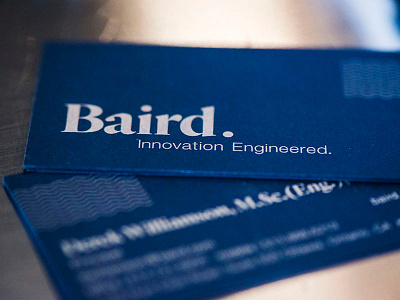 Business Cards // Baird. blue brand development brand experience brand identity business cards graphic design icon identity logo mark miami graphic design agency waves