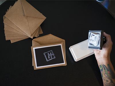 Print Design // helium creative branding agency design inspiration hand made hand made cards kraft paper lumi print design stamp