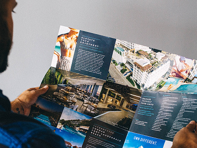 Large Travel Brochure // The Ocean Resort Residences brochure marketing collateral moody ocean print print brochure print collateral print design real estate real estate marketing